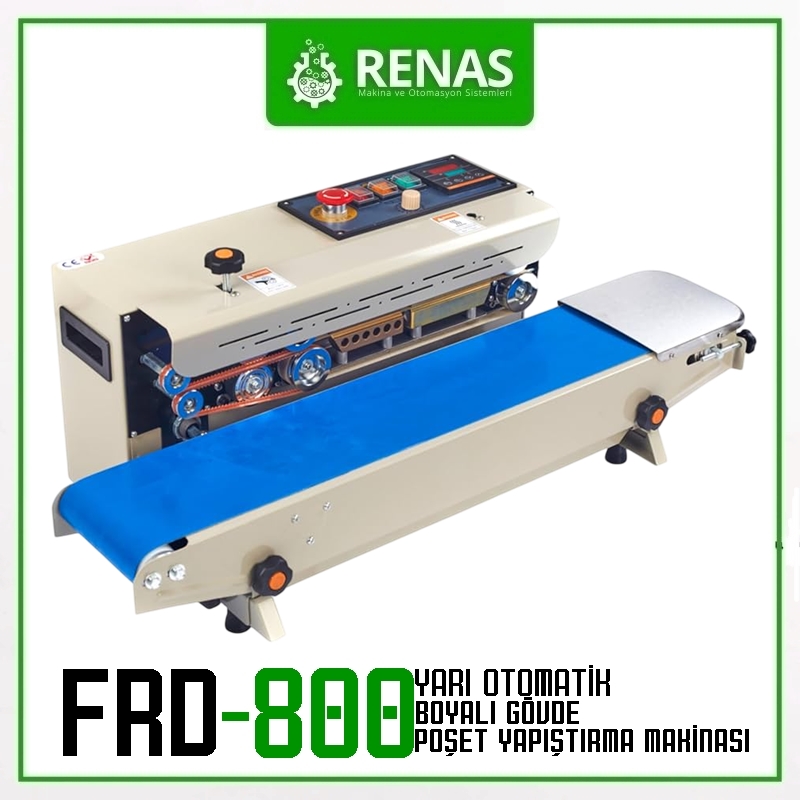 FR-800 - Sanayi Tipi Otomatik Poşet Yapıştırma Makinası